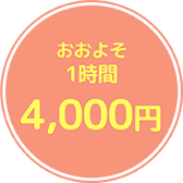 おおよそ1時間4,000円